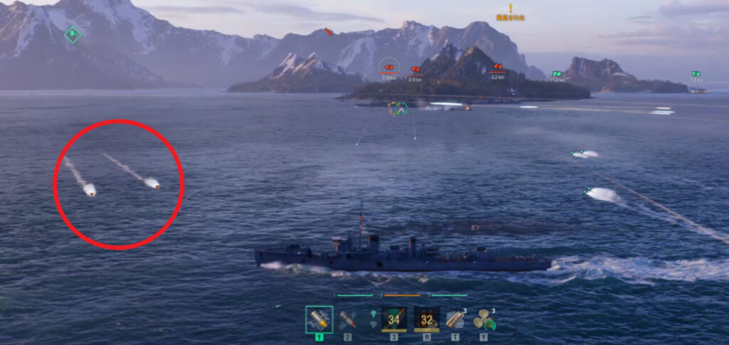 World of Warships敵魚雷