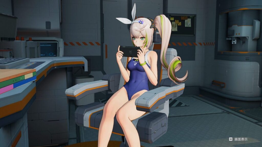 ドルフロ2のシャークリーの水着スキンのゲームポーズ