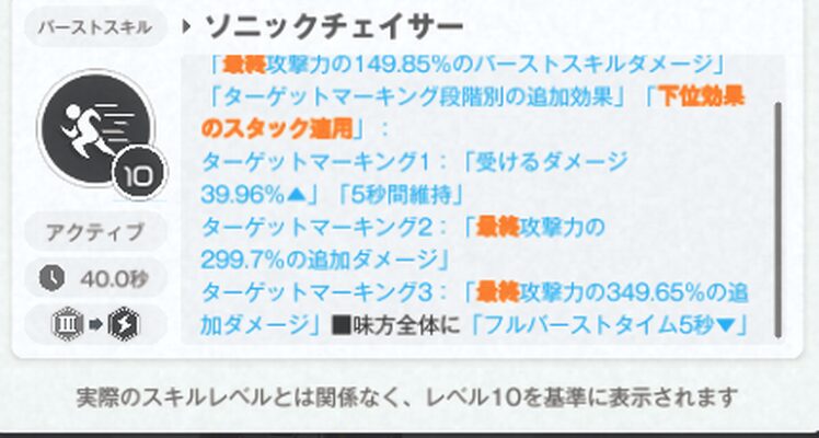 NIKKEのイサベルのバーストスキル説明