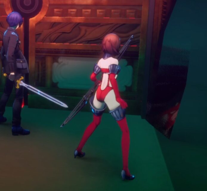 ペルソナ3Rのハイレグアーマーゆかりの後ろ姿