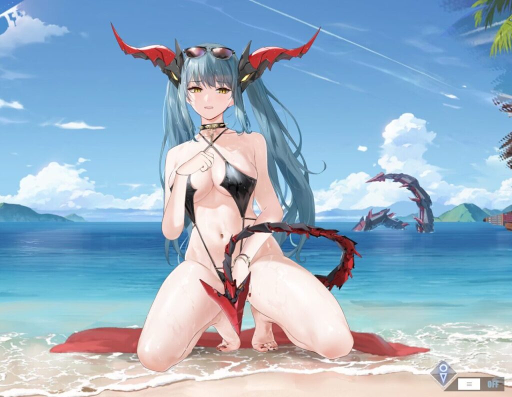 アズールレーンのレーゲンスブルクの闇龍と光の海岸おっぱいをタップ