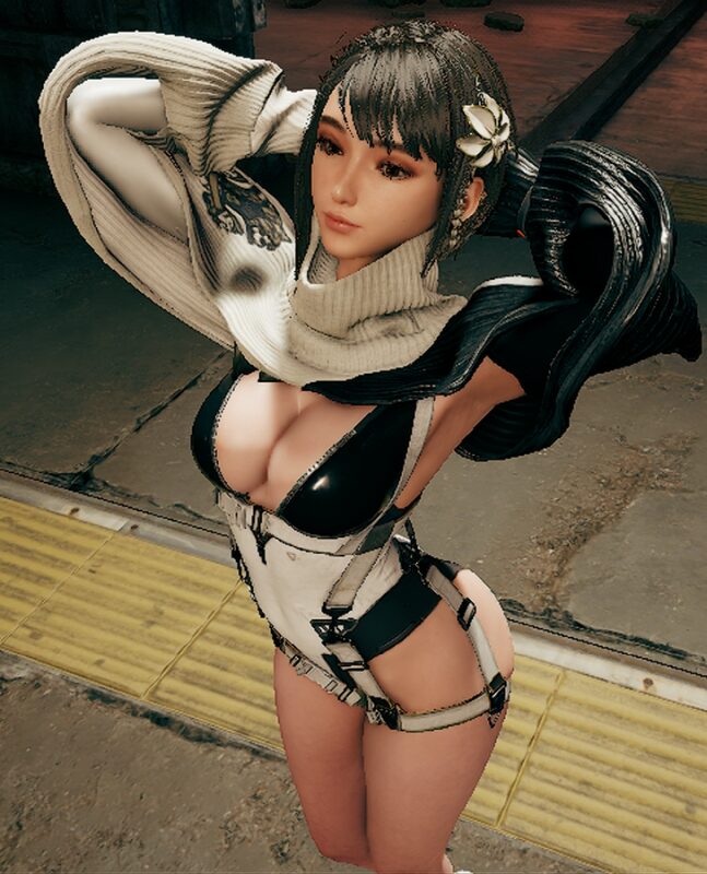 ステラーブレイドの3周目衣装シルバークノイチおっぱい