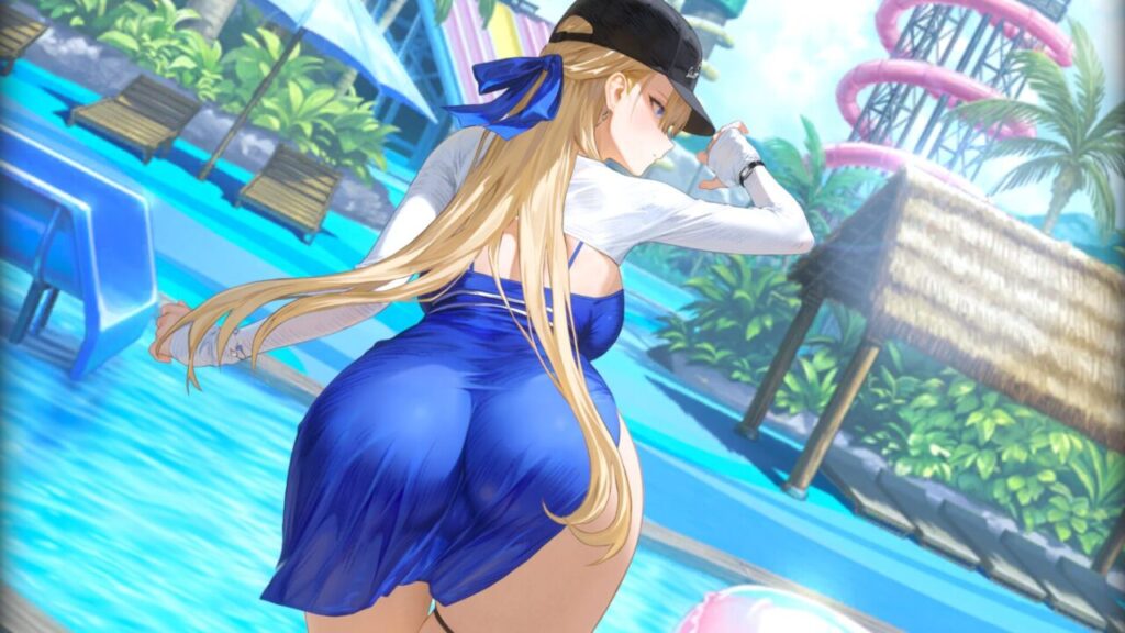 ブラウンダスト2の水着ウィルヘルミナのスキル演出お尻