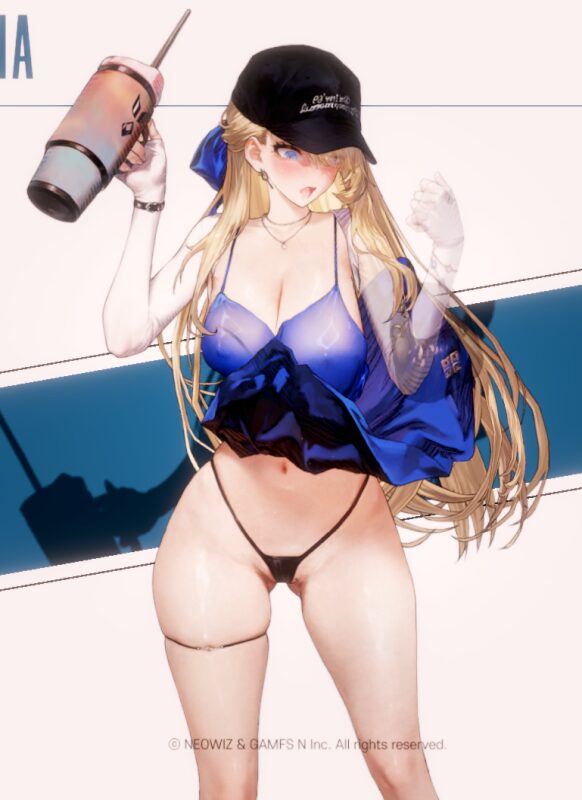 ブラウンダスト2の水着ウィルヘルミナのタップアクション