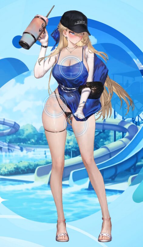 ブラウンダスト2の水着ウィルヘルミナのタップ後