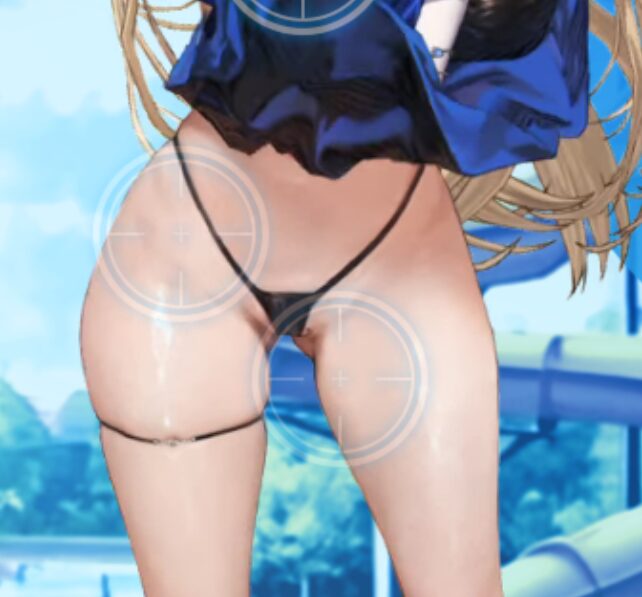 ブラウンダスト2の水着ウィルヘルミナ太もも