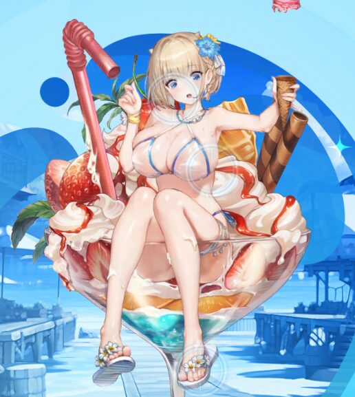ブラウンダスト2の水着ユースティアタップ後