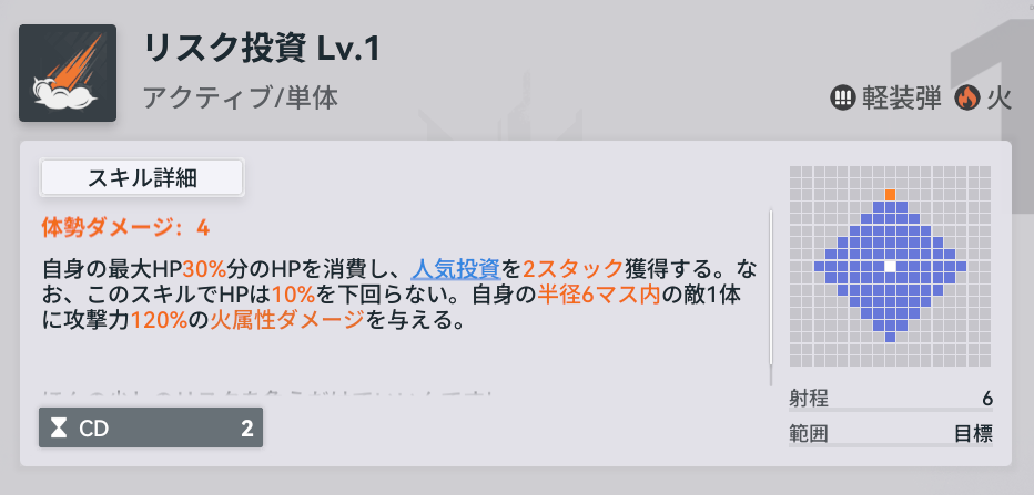 ドルフロ2のペリーのスキル1説明