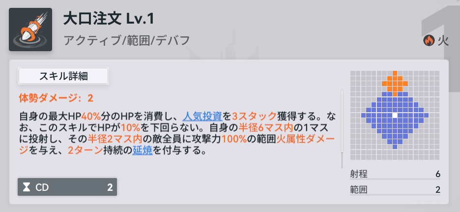 ドルフロ2のペリーのスキル2説明