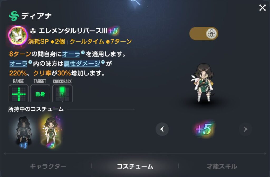 ブラウンダスト2のディアナのスキル