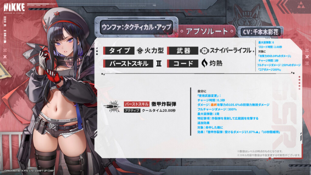 NIKKEのタクティカルアップウンファ評価とスキル性能2