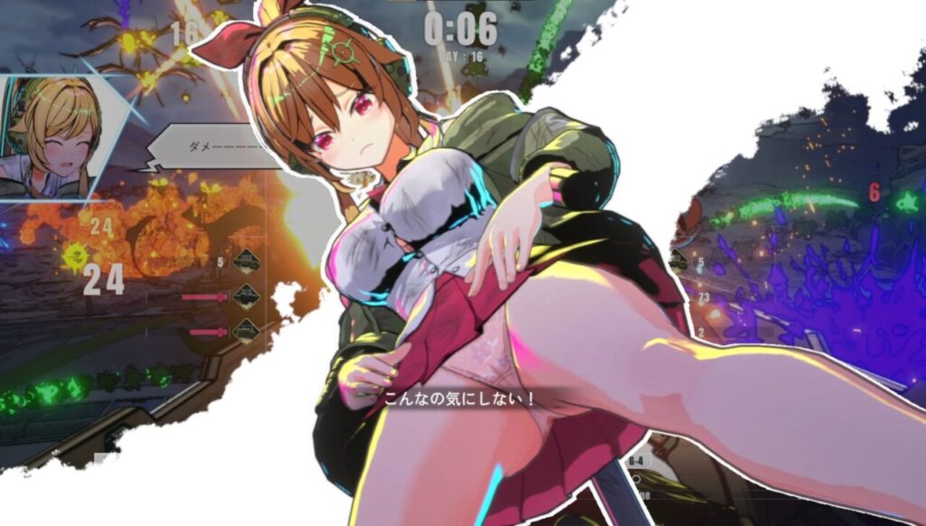 タレットと少女被ダメ服破れ