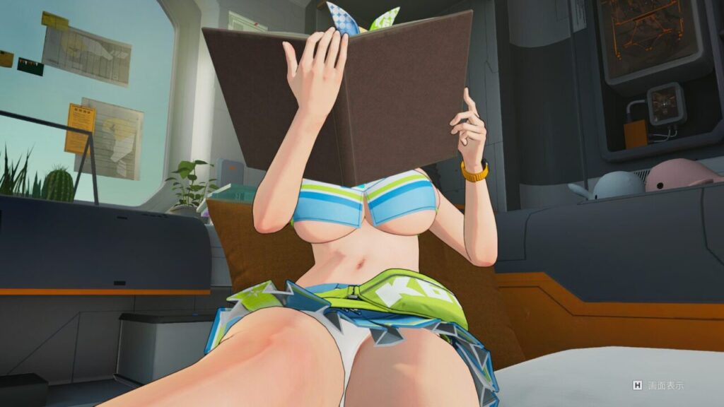 ドルフロ2のニキータ読書ポーズ下乳