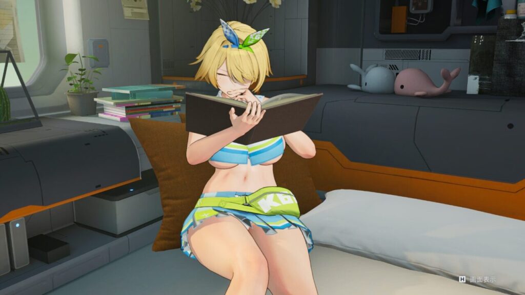 ドルフロ2のニキータ読書ポーズ笑顔