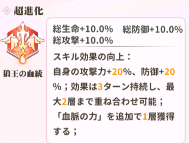 少女ウォーズのオリオンの火炎レベル1説明