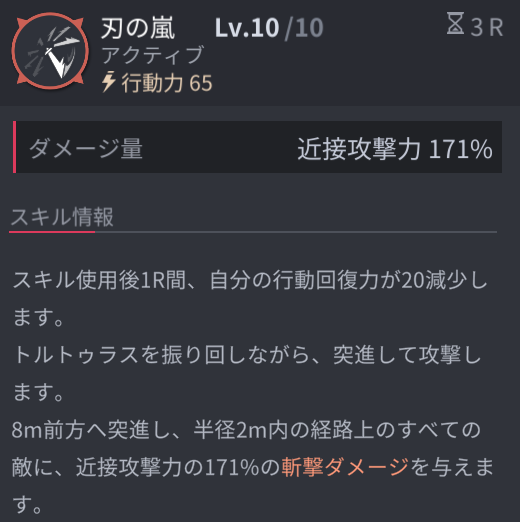 ホライゾンウォーカーのベルガスキル3