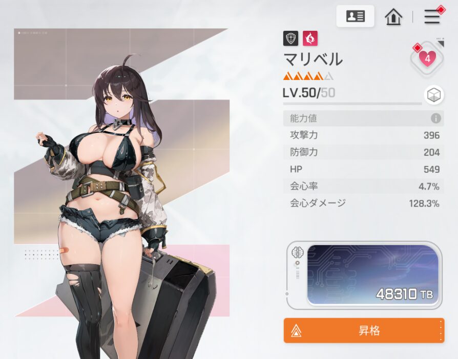 カオスゼロナイトメアのマリベルステータス