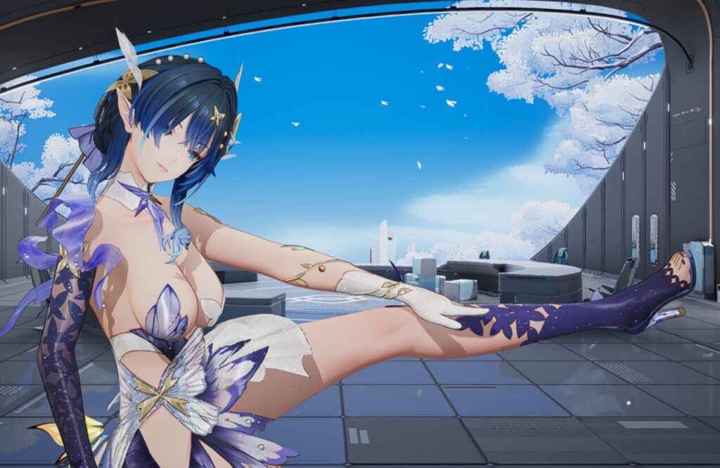 スノウブレイクのカーシア花嫁スキン脚撫で