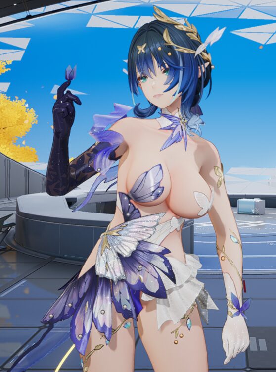 スノウブレイクのカーシア花嫁スキン蝶