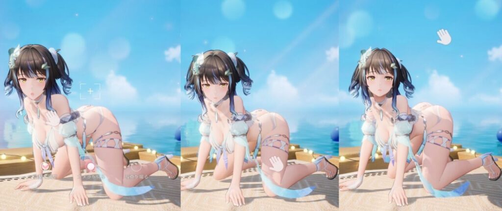 スノウブレイク水着シーリスふれあい四つん這いポーズ