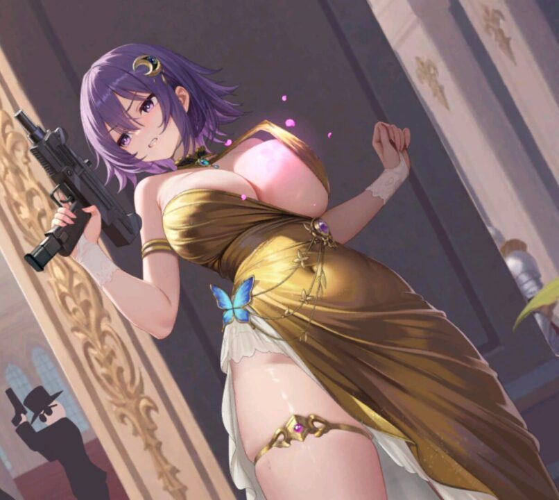 少女ウォーズの花嫁ランスロット脱衣前おっぱい引っ張る