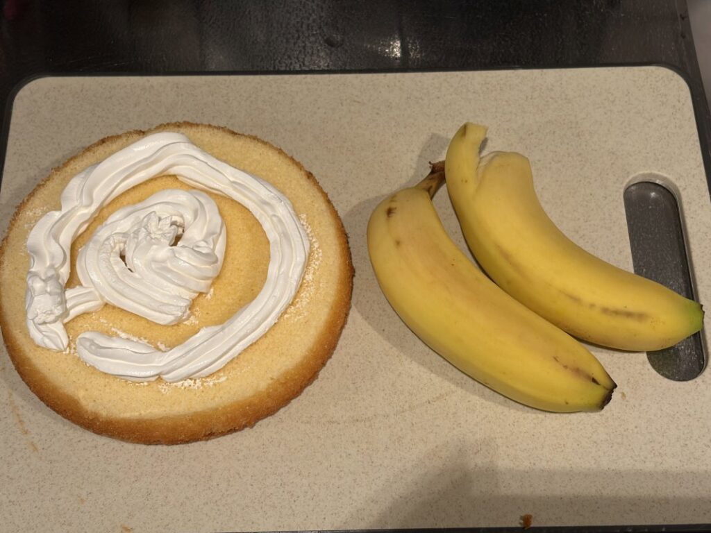 一人暮らしのクリスマスケーキ下側バナナ