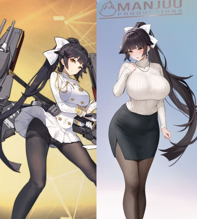 アズールレーンの高雄おっぱい比較