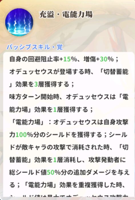 少女ウォーズのオデュッセウスのパッシブスキル