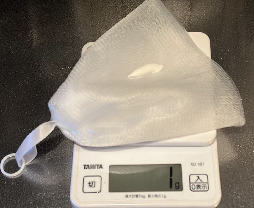 100均の洗顔ネット計量