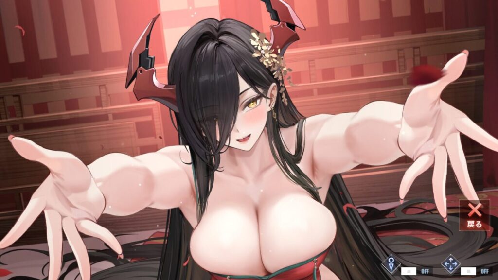 アズールレーンのフリードリヒデアグローセのほのめく閨の炎おっぱいハグ