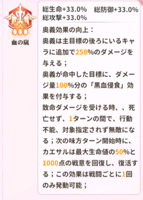 少女ウォーズのURカエサルの火炎レベル3