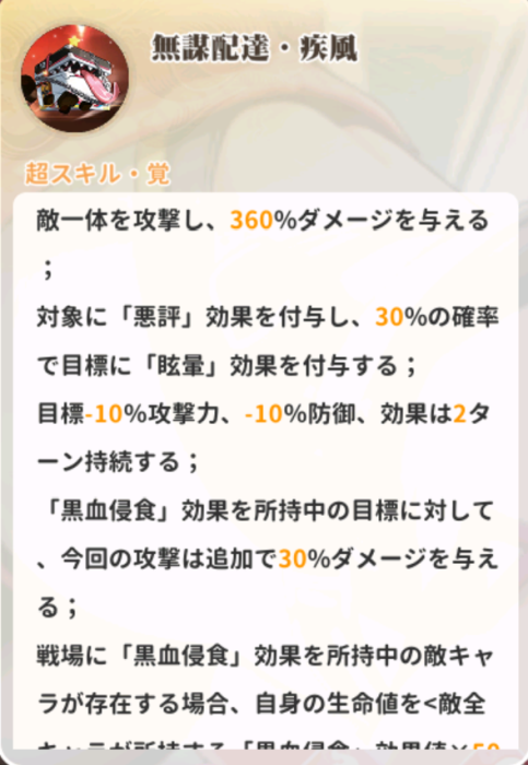 少女ウォーズのUR閃カエサルのスキル