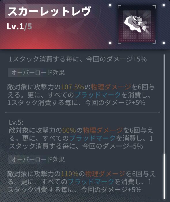 ダイブロスコアのバーベラレッドの必殺スキル