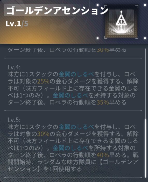 ダイブロスコアのロベラのスキル