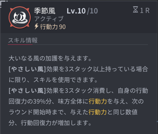 ホライゾンウォーカーのファメンヌのスキル3