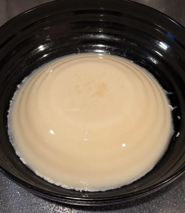 寒天ミルクプリン逆さ