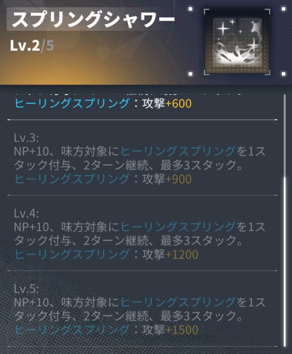 ダイブロスコアのリズのスキル