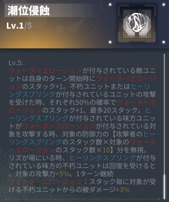 ダイブロスコアのリズの特性