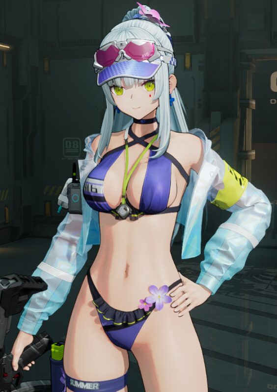 ドルフロ2のクルカイの水着スキン横乳