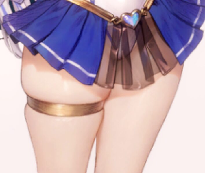 ブラウンダスト2の魔法少女マモニル変身後太もも
