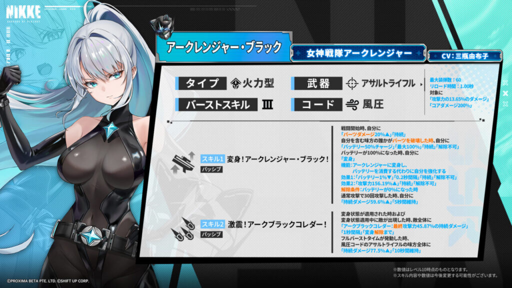 NIKKEのアークレンジャーの評価とスキル性能