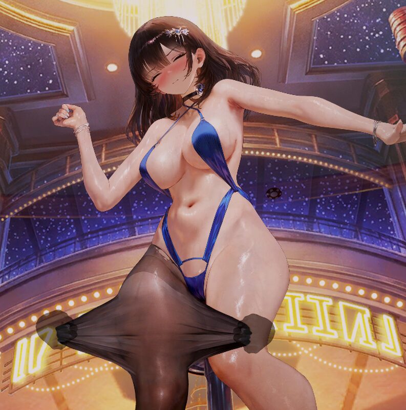 ブラウンダスト2のシェラザードインタラクション生尻モード左太もも