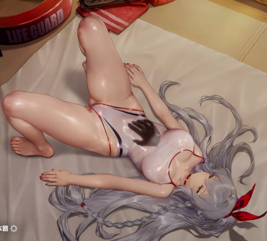 ブラウンダスト2の水着グランヒルトインタラクションお腹