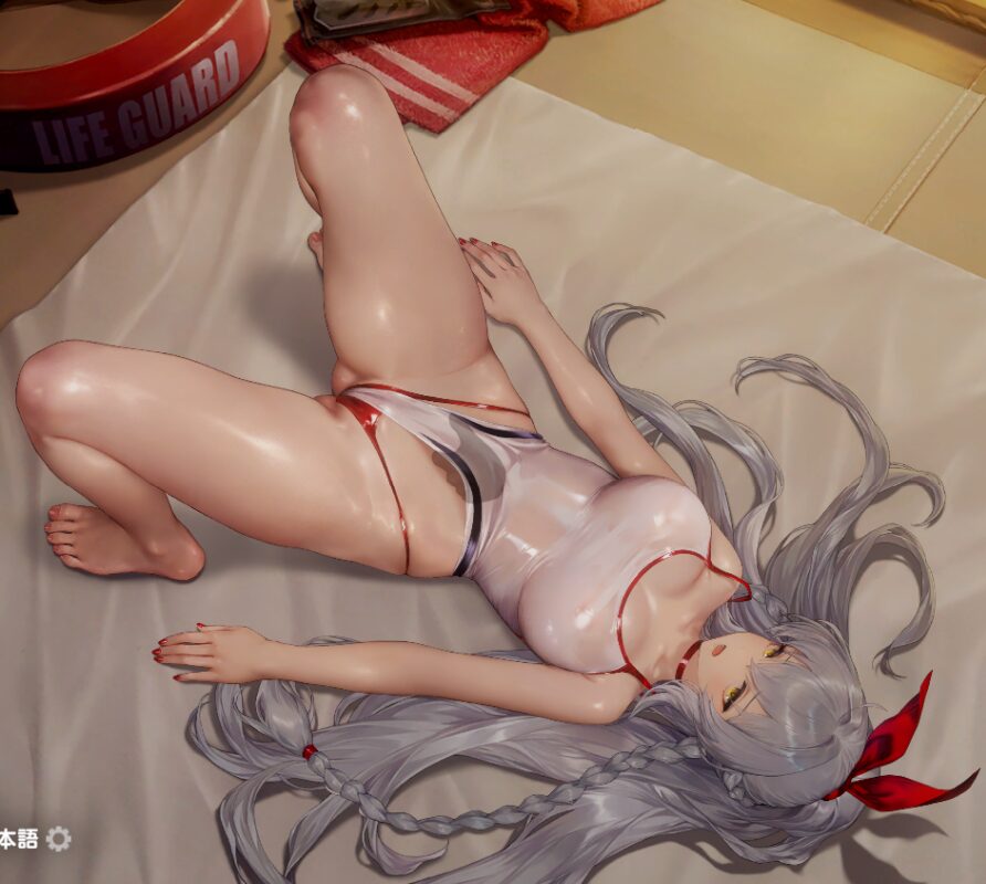 ブラウンダスト2の水着グランヒルトインタラクションお腹ゲージ