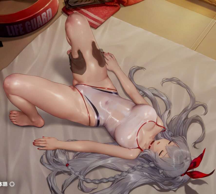 ブラウンダスト2の水着グランヒルトインタラクション太ももゲージ