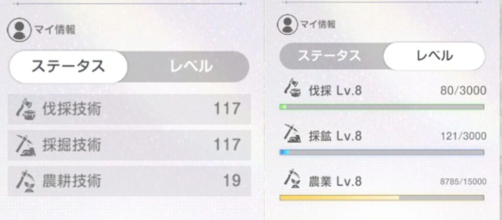 ブラウンダスト2の領地システムステータス
