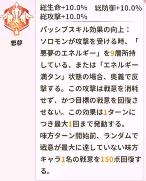 少女ウォーズのUR閃ソロモンの火炎レベル1