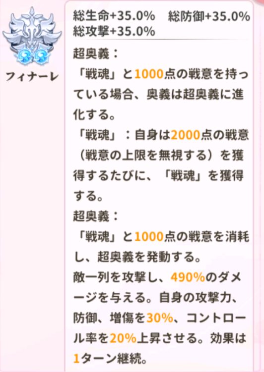 少女ウォーズのUR閃ソロモンの閃超進化レベル2