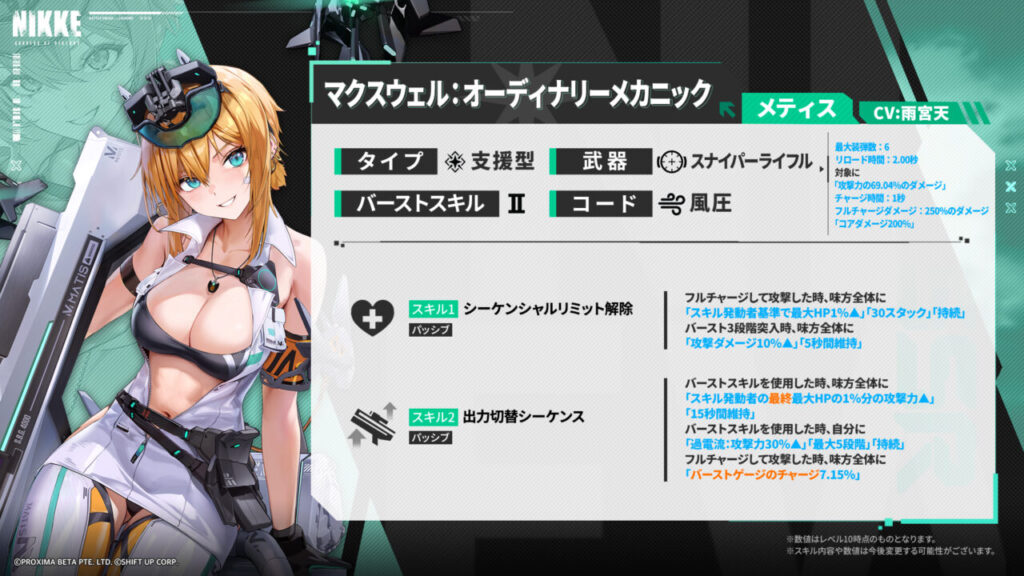 NIKKEの覚醒マクスウェルの評価とスキル性能