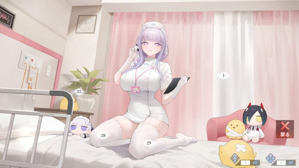 アズールレーンのプリマス白衣天使の全身検診ギミック